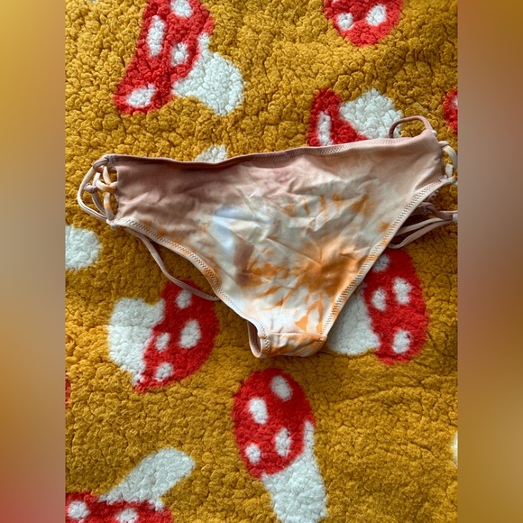 Neutral Orange Tie Dye Side Tie H&M Bikini Bottoms • size small - Picture 2 of 3